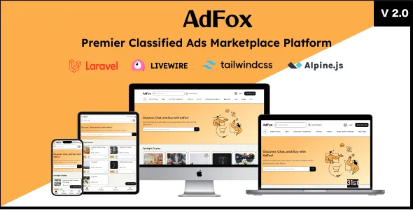 AdFox - Dual-Experience Classified Ads with App-Like Feel on Mobile & Web Interface