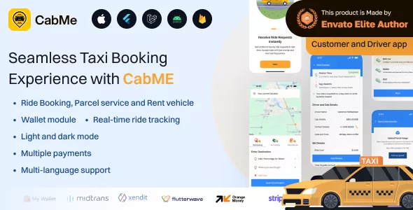 CabME - Flutter Complete Taxi App | Taxi Booking Solution