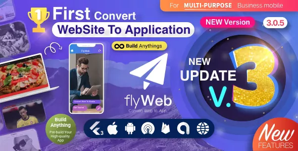 FlyWeb for Web to App Convertor Flutter + Admin Panel