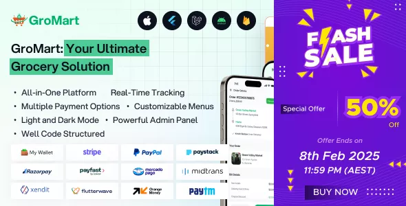 GroMart - Grocery Store App - Multivendor Grocery Flutter App
