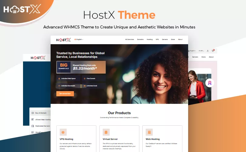 HostX - WHMCS Web Hosting Theme