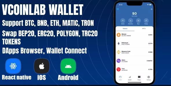 VCoinLab - Best Crypto Wallet React Native Template