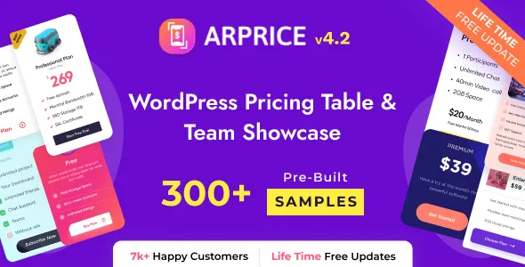 ARPrice - WordPress Pricing Table Plugin