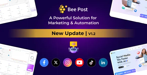 BeePost - AI Social Media Management & Content Creation SaaS with Subscription System