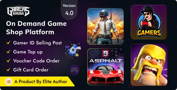 Gamers Arena - Digital Online Game Store, Game Top Up, Voucher & Gamer ID Selling Tools