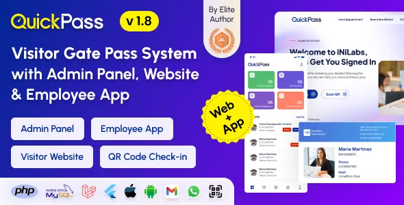 QuickPass - Visitor Gate Pass System with Admin Panel, Website & Employee App