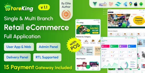 StoreKing - eCommerce App with Laravel Website & Admin Panel with POS