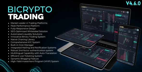 BiCrypto - Crypto Trading Platform, Binary Trading, Investments, Blog, News & More + Addons