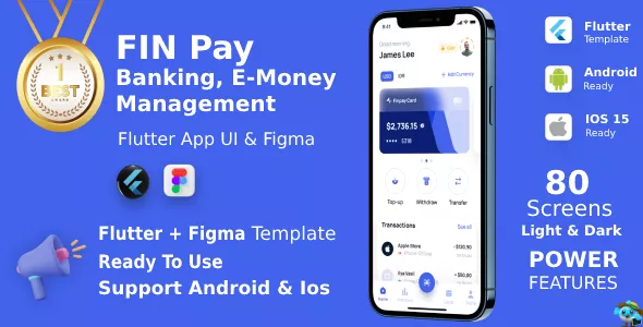 FinPay App - ANDROID + IOS + FIGMA - UI Kit - Flutter