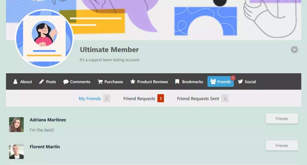 Ultimate Member Friends Addon