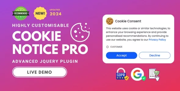Cookie Notice Pro - Advanced jQuery Plugin