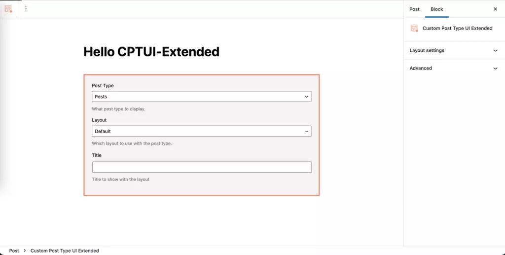 Custom Post Type UI Extended