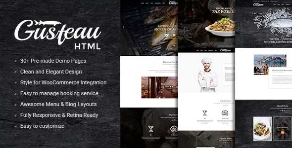 Gusteau - Elegant Food - Coffee and Restaurant WordPress Theme