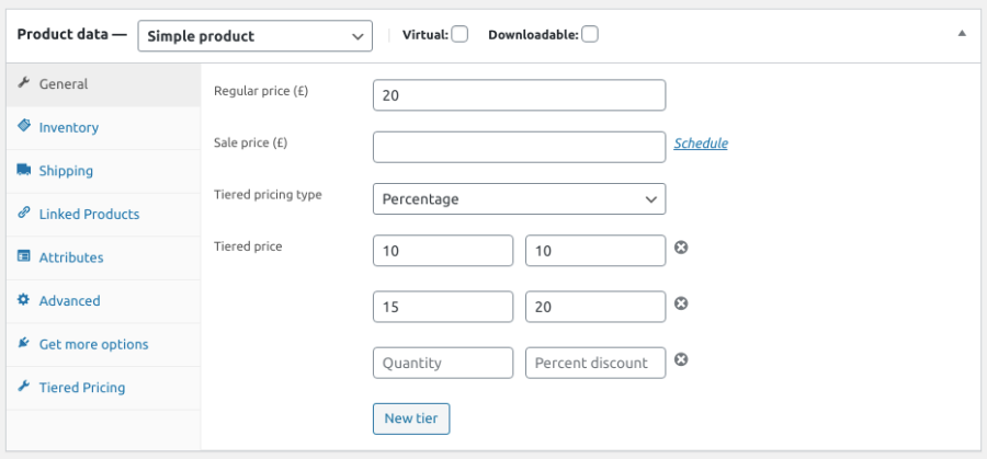 Tiered Pricing Table for WooCommerce