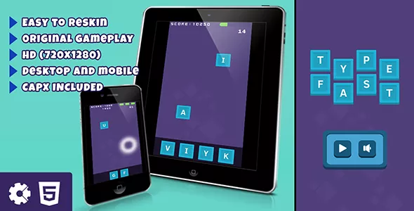 Type Fast Words - HTML5 Game