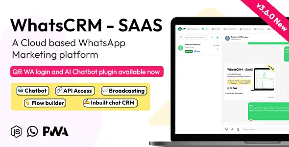 WhatsCRM - Chatbot, Flow Builder, API Access, WhatsApp CRM SAAS System