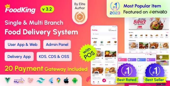 FoodKing - Restaurant Food Delivery System with Admin Panel & Delivery Man App, Restaurant POS