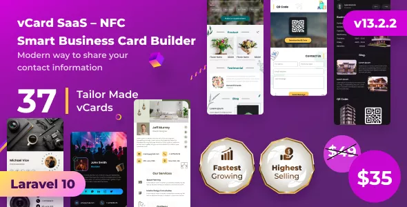 Infy vCard Saas - NFC Smart Business Card Builder