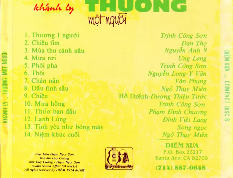Khánh Ly - Thương Một Người 1990