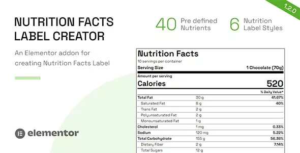 Nutrition Facts Label Creator (Elementor Addon)