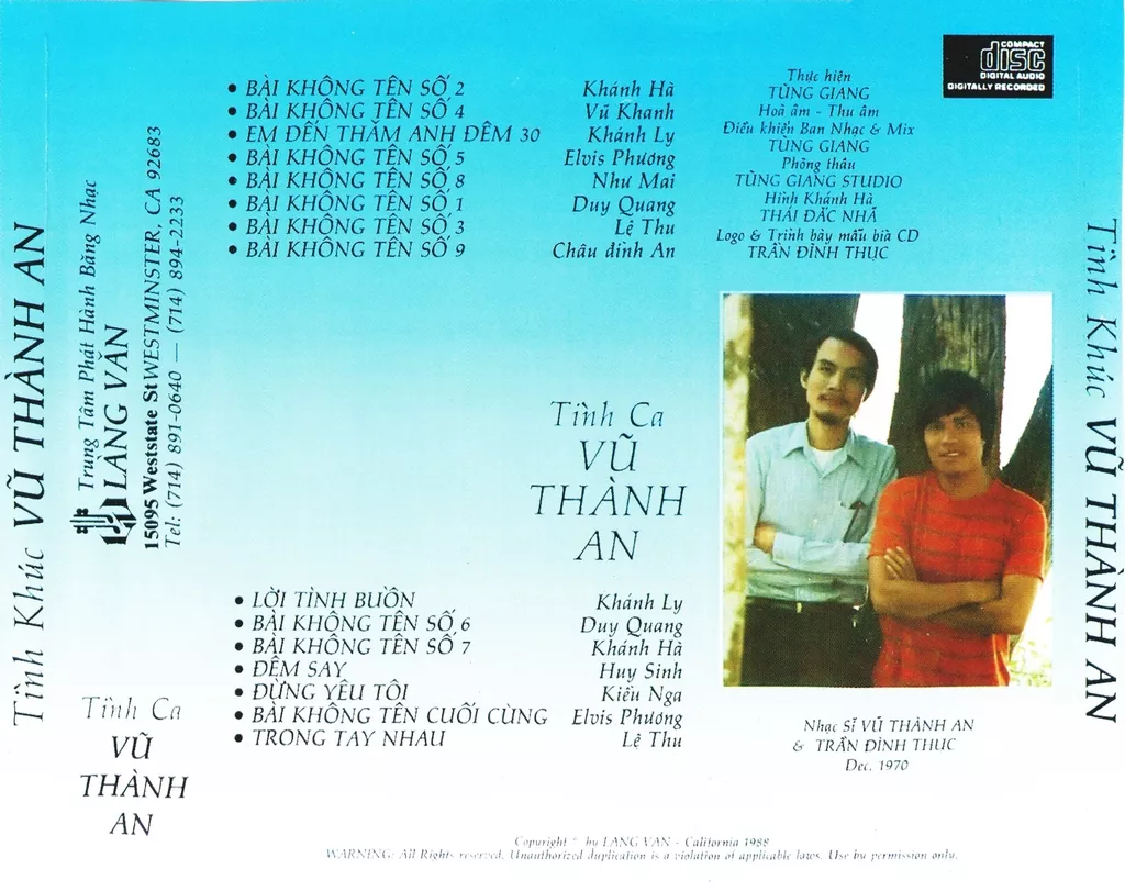 Tình Khúc Vũ Thành An - Various Artists 1988