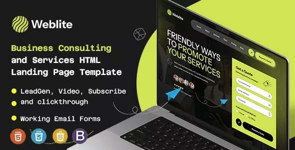 Weblite - Creative Business Consulting and Services HTML Landing Page Template