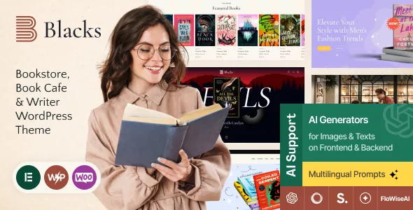 Blacks - Bookstore, Book Cafe & Writer WordPress Theme
