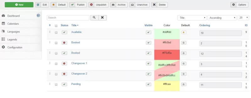 Easy Calendar - Simple Availability Calendar for Joomla