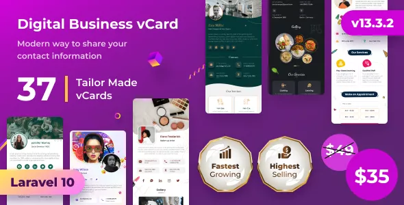 Infy vCard Saas - Digital Business Card Builder