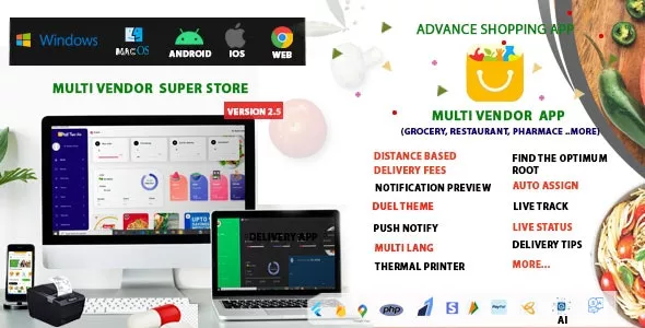 Multi-Vendor - Food, Grocery, Pharmacy & Courier Delivery App - Flutter