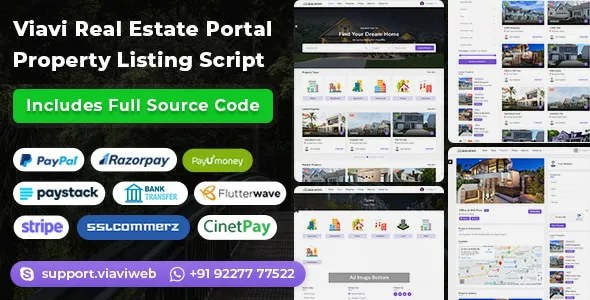 Viavi Real Estate Portal - Property Listing Script
