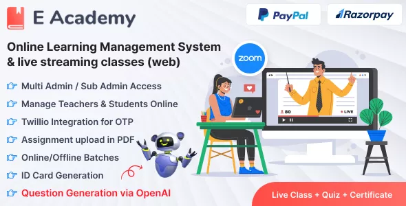 E-Academy - Online Learning Management System & Live Streaming Classes (Web)