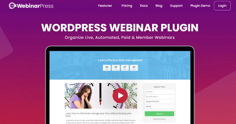 WebinarPress Pro - WordPress Webinar Plugin