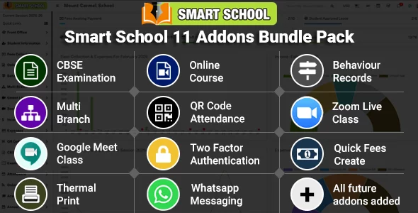 Smart School Addon Modules Bundle Pack