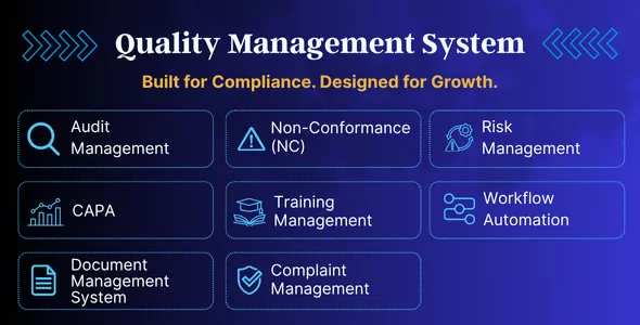 ISO Audit & CAPA Management System - Document Control, Risk, Compliance & Workflow