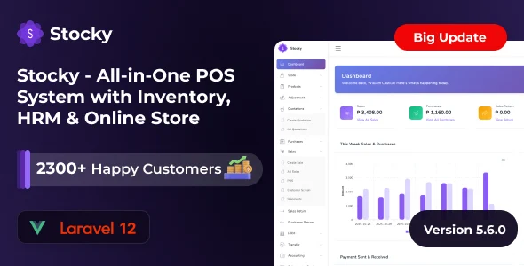 Stocky - Laravel POS & Inventory Management | ERP, HRM, WooCommerce & Online Store