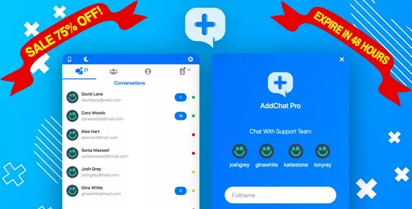 AddChat Laravel Pro - Live Chat Widget + Multi-User Chat + Customer Support