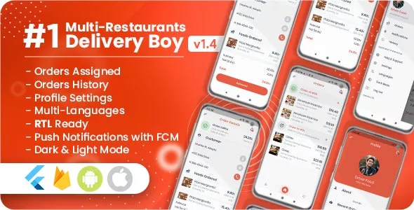 Delivery Boy for Multi-Restaurants Flutter App