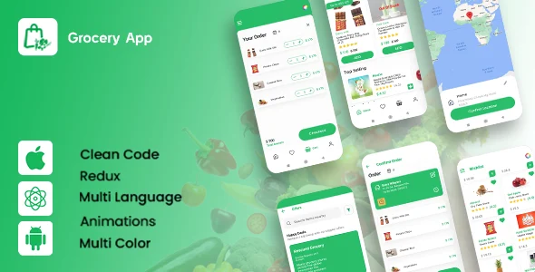 Grocery App - Grocery Delivery App React Native iOS / Android App Template