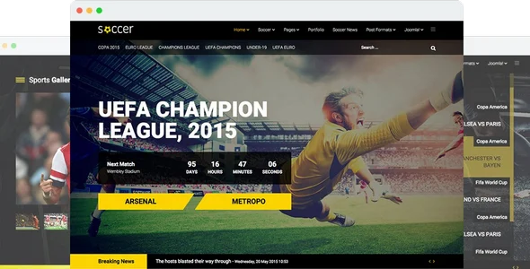 JoomShaper Soccer - Sport Team Clubs Joomla Template