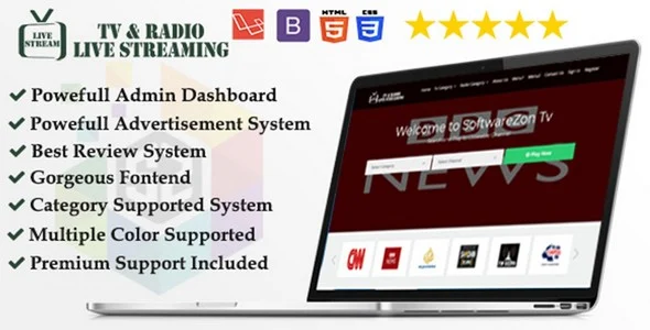 Live TV Channel Broadcasting Script PHP