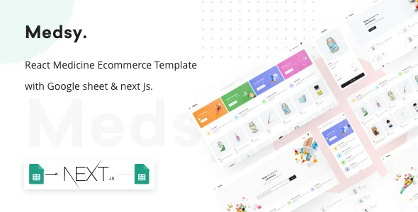 Medsy - React Medicine Ecommerce Template with Google sheet & Next JS