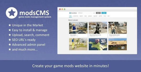 ModsCMS - Game Mods PHP Script