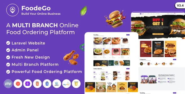Multi-Branch Restaurant - Laravel Website with Admin Panel