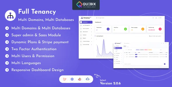 Multi-Tenancy Laravel Admin Saas - Domains, Users, Role, Permissions & Settings