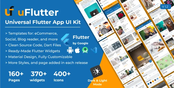 uFlutter - Universal Flutter UI Kit - Biggest Kit Widgets & Templates Multipurpose Flutter Apps