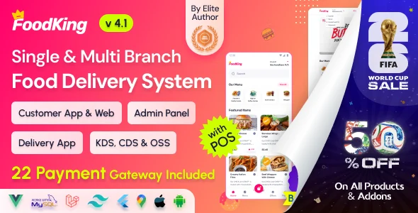 FoodKing - Restaurant Food Delivery System with Admin Panel & Delivery Man App - Restaurant POS