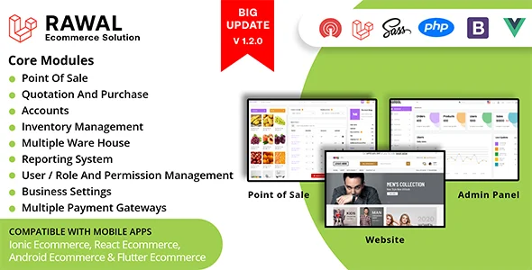 Rawal - All in One Laravel Ecommerce Solution with POS for Single & Multiple Location Business Brand