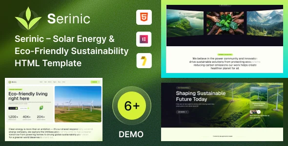 Serinic - Solar Energy & Eco Friendly Sustainability HTML Template