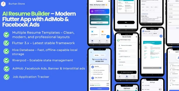 Smart Resume Creator & Job Application Tracker - Built with Flutter
